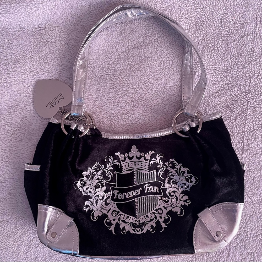 Vintage Velour/Velvet Rhinestone Embroidered Calgary Flames NHL Purse